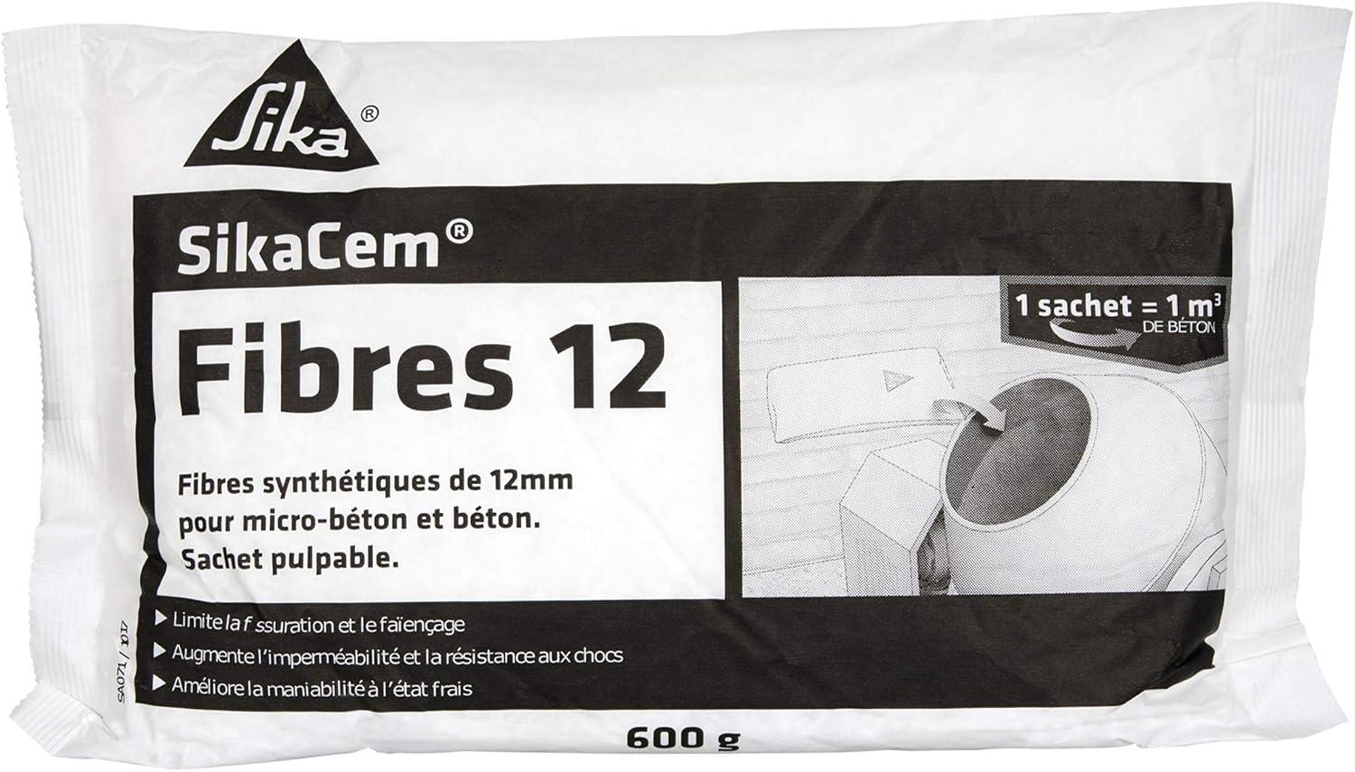 Sika SikaCem Fibres 12 — fibres synthétiques 12 mm, 600 g